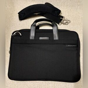 Briggs & Riley  Nylon & leather Padded Laptop Briefcase #BRIGGS&RILEY